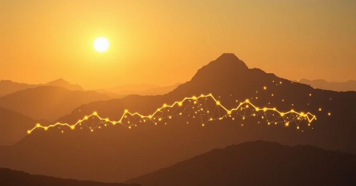 Editorial illustration for: Bitcoin stalls below 200-day average as NEAR surges on AI momentum