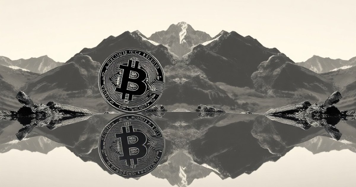 Editorial illustration for: Bitcoin flat at $64,000 as stocks hit records and Hormuz deal nears