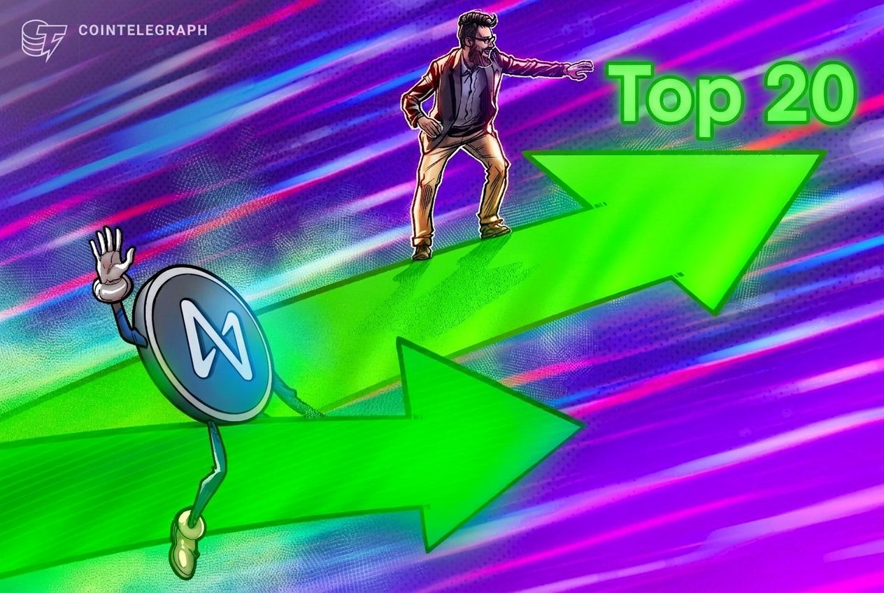 NEAR moves into the top 20 by market cap after a roughly 140% monthly gain