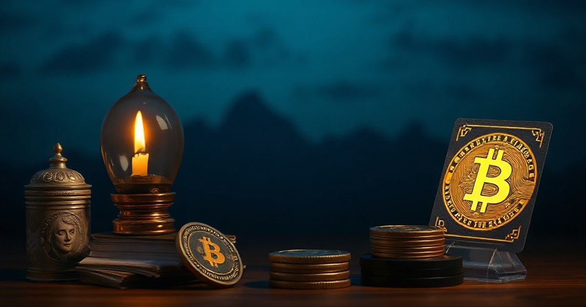 Editorial illustration for: Cardsmiths' America250 Trading Cards Bundle History With Real Bitcoin, Dogecoin