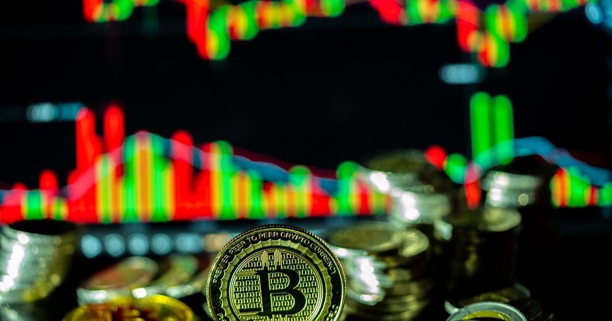 Golden bitcoin coins with a financial growth chart, representing digital investment opportunities.