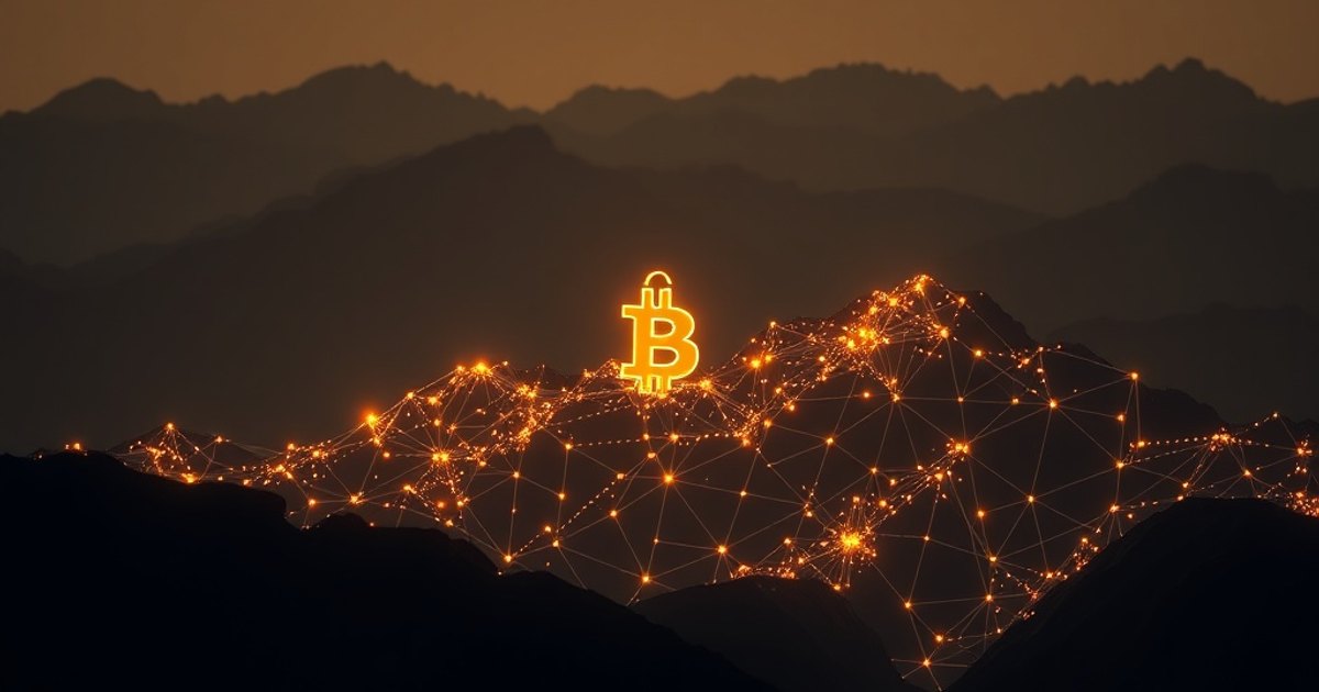 Editorial illustration for: Bitcoin tests $74K as Trump signals potential Hormuz reopening