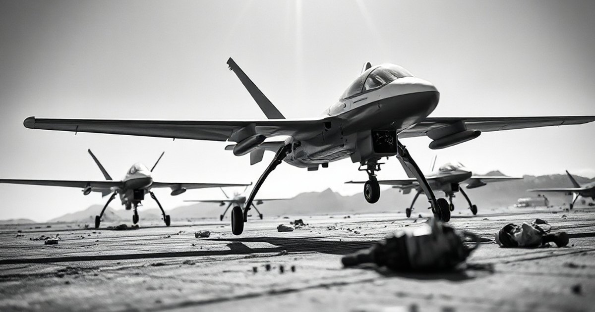 Editorial illustration for: US intercepts Iranian drones near Strait of Hormuz, rattling oil and crypto markets